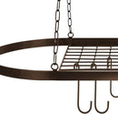 Sorbus Pot and Pan Rack for Ceiling 31" with 10 S Hooks — Decorative Oval Mounted Storage Rack — Multi-Purpose Organizer Great for Home, Restaurant, Kitchen Cookware, Utensils, Books, (Bronze) by CozyNest Decor