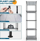 Barrina Plant Shelf with Grow Light, 5-Tier, Plant Stand with 40W Ultra-Thin Grow Light Panel for Hydroponics, Seedlings, Succulents, Flowers, Veg, 3/6/12h Timer, 15.7" L x 11.8" W x 59.1" H by GreenHaven Gardens