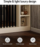 Wall Room Divider, Storage Cabinet Storage Display with Shelves, Modern Freestanding Wood Room Divider Screen, Wall Privacy Screens for Home Decorative (Beige+Black,35.4" L x 9.5" W x 79.5" H) by CozyNest Decor