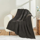 CozeCube Check Knit Throw Blanket, Jet Black Checkered Throw for Couch, Decorative Christmas Soft Cozy Warm Knitted Blanket for Bed Sofa Living Room, 50"X60" by CozyNest Decor