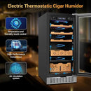 Electric Cigar Humidor,15 Inch Upgraded Large Capacity Electric Cigar Cabinet with Powerful Compressor, Digital LED Screen, Safety Lock,Smart Temperature Control,Father's Day Gift for Men by CozyNest Decor