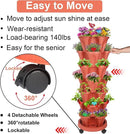 Vertical Planter, 7 Tier Stackable Strawberry Planter with Garden Tool Set, Movable Indoor/Outdoor Garden Herb Pot for Growing Vegetables and Succulents, Red by CozyNest Decor