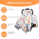 80S Muslin Car Seat Cover for Babies - Soft & Breathable Infant Carrier Canopy, Lightweight Sunshade for Summer, Universal Fit for Baby Boys & Girls by TinyTreasures Baby Boutique