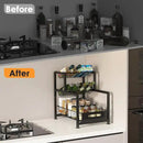 REALINN Spice Rack Organizer for Countertop, 3 Tier Pull Out Spice Rack, Height Adjustable Countertop Seasoning Organizer for Kitchen, Bathroom Storage by CozyNest Decor