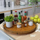 Farmhouse Oak 21" Lazy Susan Turntable Organizer for Cabinet, Round Wooden Lazy Susan Organization and Storage for Dining Table, Pantry, Kitchen, Countertop, Cupboard,Home Decor, Walnut (21) by CozyNest Decor