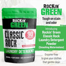 Rockin' Green Classic Rock Laundry Detergent (90 Loads), Plant based, All Natural Laundry Detergent Powder, Vegan and Biodegradable Odor Fighter, Safe for Sensitive Skin, 45 oz (Smashing Watermelons) by TinyTreasures Baby Boutique