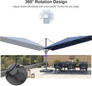 PURPLE LEAF 11.5' X 8' Left-right Tilting Outdoor Patio Umbrella Swivel Offset Cantilever Heavy Duty Rectangle Aluminum Umbrella with UV Resistant for Deck Pool Patio Backyard, Ocean Slate by GreenHaven Gardens