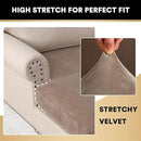 PrinceDeco Sectional Couch Covers Velvet Couch Cover for Dogs Washable L Shaped Couch Cover 1 Piece Individual Sectional Couch Covers with Elastic Bottom(Chaise Lounge,Taupe) by CozyNest Decor