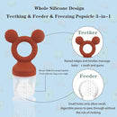 Baby Fruit Feeder, Frozen Teething Toys for Babies, Teether Pacifier with 3 Extra Teats, Eating Essentials, BPA Free Baby Feeding Supplies (Copper) by TinyTreasures Baby Boutique