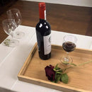 Large Bamboo Wooden Tray with Handles, Rectangular Natural Solid Wood Dinner Tray, Bamboo Wood Original Color. Suitable for Kitchen,Bedroom, Coffee, Party bar. (14.9x10.2 inches) by CozyNest Decor