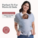 Momcozy Baby Wrap Carrier, Easy to Wear Infant Carrier Slings, Lightweight Hands Free Baby Sling, Adjustable Baby Carriers for Newborn to Toddler 8-35 lbs, Grey by TinyTreasures Baby Boutique