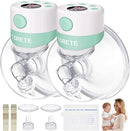 TSRETE Double Wearable Breast Pump, Electric Hands-Free Breast Pumps with 2 Modes, 9 Levels, LCD Display, Memory Function Rechargeable with Massage and Pumping Mode 24mm Flange-Green by TinyTreasures Baby Boutique