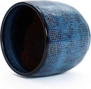 LuxenHome 12" Dia Large Ceramic Pots for Plants, Ocean Blue Glazed Planters for Outdoor Plants, Round Indoor Flower Pots with Drainage Hole and Rubber Plug for Home Garden Patio by CozyNest Decor