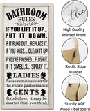Rustic Western Bathroom Decor - Funny Wall Signs, Farmhouse Country Rules Wall Decor B1 by CozyNest Decor
