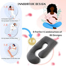 Pregnancy Pillow, Full Body 57 Inch Maternity Pillow with Removable Washable Cover - Sleep Support for Legs, Back, Neck, Shoulder, HIPS, Belly for Pregnent Women, Black Grey Velvet Cover by TinyTreasures Baby Boutique