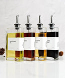 Olive Oil Dispenser for Kitchen, Cooking Oil Dispenser, Oil and Vinegar Dispenser Set, Olive Oil Bottle, Soy sauce dispenser, coffee syrup bottles - 4 pcs, Silver by CozyNest Decor