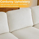 Karl home U-Shape Sectional Sofa Couch 111" Modern 4-Seat Sofa with Chaises Corduroy Fabric Upholstered Covertible Couch with Wood Grain Legs for Living Room, Reception Room, Apartment, Beige by CozyNest Decor