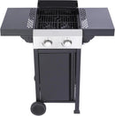 2-Burner Propane Gas BBQ Grill with Pizza Box, 24,600 BTU Output, Wire Enamel Grids, Foldable Side Table and Hanging Basket, Stainless Steel Patio Grill by GreenHaven Gardens