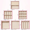 AKOZLIN 6-Tier Jewelry Box Lockable Leather Jewelry Storage Case with 5 Drawers for Women Girls Ring Necklace Earring Bracelet Holder Organizer with Mirror Rose by TinyTreasures Baby Boutique
