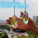 2PCS Simple Geometry Crystal Sun Catcher Prisms, STINO Hanging Suncatchers with Glass Prism, Rainbow Maker for Windows, Balcony, Kitchen, Garden Decoration (1, Oval Eye 2Pcs) by GreenHaven Gardens