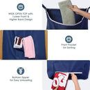 Fine Living Co. Large Hanging Laundry Hamper with Over Door Hooks & Adhesive, Durable Space Saving Laundry Bag with Zipper and Wide Open Top, Hanging Dorm Laundry Hamper (Navy Blue-XL) by CozyNest Decor