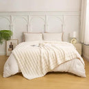 YUSOKI Luxury 3D Bubble Throw Blanket 3.1lb,All Ages,Home Decoration, (Ivory,60 * 80inches) by CozyNest Decor