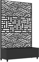 Casaphoria Metal Raised Garden Bed with Trellis and Wheels, 72"x47"x16" Planter Box for Climbing Plants, Vegetables & Vines, Features Drainage Holes and Privacy Screen, Black(Spring&Helen) by GreenHaven Gardens