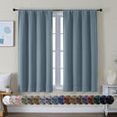 Simplebrand Ava Stone Blue Short Blackout Curtains for Bedroom 45 Inches Long 2 Panels Set, Solid Thermal Insulated, Energy Saving Window Treatment Curtains Blackout Drapes, W40 x L45 Inch, Stone Blue by TinyTreasures Baby Boutique
