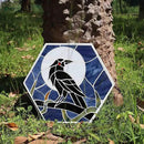 Bieye MSS004 Tiffany Style Stained Glass Mosaic Decorative Stepping Stone for Garden Decor (Raven, 13" Hexagonal) by CozyNest Decor