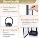 NUPTIO Black Decorative Candle Lantern: Metal Pillar Candle Holders for Table Centerpiece - 10.2in Tall Hanging Lanterns for Outdoor Wedding Party Home Living Room Fireplace Decor by CozyNest Decor