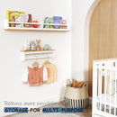 Nursery Floating Book Shelves for Wall, 24 Inch Long Wall Bookshelf for Kids Room, White and Natural Wood Baby Toddler Child Hanging Bookshelves for Kids Bathroom Bedroom (Upgraded Set of 3) by TinyTreasures Baby Boutique