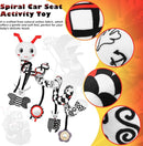 Car Seat Toys for Babies, 0-6 Months Stroller Activity Black White Baby Spiral Plush Toys Newborn High Contrast Sensory Carseat Toys with 4 Pendants Hanging Boys Girls Gift by TinyTreasures Baby Boutique