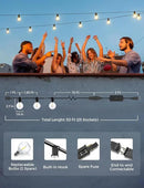 XMCOSY+ Patio Lights, Smart 50Ft Outdoor String Lights with 25 Dimmable G40 Globe Bulbs, APP Control, Work with Alexa, Connectable Waterproof LED Outdoor Light by GreenHaven Gardens