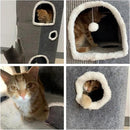 4-Level Cat House for Indoor Cats,Covered Cat Beds and Furniture with Scratch Pad,Hideaway Cave &Cushions,Modern Cat Tower Condo for Multi Small Pet and Large Cats Navy Blue by CozyNest Decor