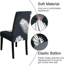 JQinHome Pattern Chair Covers for Dining Room Set of 4, High Stretch Removable Washable Parsons Chair Slipcover for Home Party Hotel Wedding Ceremony (Plume Black,4PCS) by CozyNest Decor