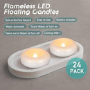 24 Pack 3”Floating Candles Water-Activated Flameless LED Candle, 120 Hour White Battery Operate Waterproof Tealights for Cylinder Vases, Centerpieces at Wedding, Party, Pool,Romantic. by CozyNest Decor