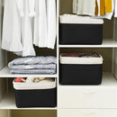 TheWarmHome Storage Basket for Gifts Empty - Large Cubes 3 Pack 15.8x11.8x11.8 inch Storage Bins for Organizing Book Cloth Bathroom Toy (White & Black) by TinyTreasures Baby Boutique