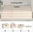 Large 17" 36 Quart Collapsible Stackable Storage Bins with Lids, 3 Packs Light Orange Linen Fabric Closet Boxes with Lids, Storage Cube Baskets Container Organizers for Office (17x12x11) by CozyNest Decor