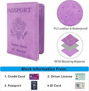 Melsbrinna RFID Passport Holder for Travel, Unisex Adults, Purple, Faux Leather, Travel Wallet, Passport Cover, RFID Protected by TinyTreasures Baby Boutique