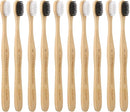 Bamboo Toothbrushes Soft Bristles, Biodegradable Eco-Friendly Toothbrush 10 Pack, BPA Free Charcoal Bamboo Tooth Brush, Organic, Natural, Green and Compostable Tooth Brushes by TinyTreasures Baby Boutique