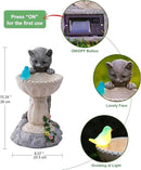 Solar Cat Statues for Bird Bath: Outdoor Sculptures for Garden Lawn Patio Yard Balcony Porch - Unique Gifts for Mother Grandma Women by GreenHaven Gardens