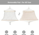 ANOW Outdoor Rope Hammock with Spreader Bars, Heavy Duty Hammock with Pad for Outdoors, 450 LBS Weight Capacity, Cream by GreenHaven Gardens