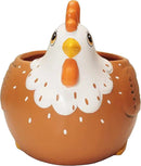 Chicken Planter - Rooster Utensil Holder Party Accessories - Flower Succulent Pot - Indoor Outdoor Garden Backyard Patio Chicken Theme Ceramic by GreenHaven Gardens