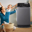17.7 lbs Full Automatic Washing Machine with LED Display Compact Drain Dump, 10 Wash Programs and 8 Water Levels Ideal for Dorms, Apartments, RV, Grey (KB03-GREY6-3) by CozyNest Decor