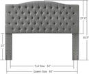 24KF Upholstered Tufted Button Linen Fabric Headboard,Comfortable Fashional Headboard Queen/Full Size,Granite by CozyNest Decor