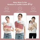 Baby Wrap Carrier, Lightweight Baby Wearing Wraps for Newborn and Infant, Soft Swaddle Holder Carrier, Cozy Baby Sling 7-35 lbs Cream+Pink by TinyTreasures Baby Boutique