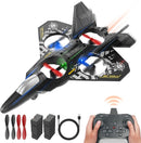 BEZGAR Drones for Kids | 2.4GHZ RC Plane, Remote Control Airplane, RC Helicopter, 360° Flip Fighter Jet Toy with Colorful LED Navigation Light Gray by TinyTreasures Baby Boutique