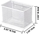 White Magnetic Basket, Magnetic Pencil Holder for whiteboard, Wire Mesh Magnetic Refrigerate Organizer, Magnetic shelf Desktop Storage, 3.42'' x 2.36'' x 2.55'',Set of 4 by CozyNest Decor