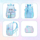 Kids Backpack for Girls - School Bags for Middle School Students - Book Bag for Elementary Primary - Blue by TinyTreasures Baby Boutique