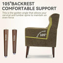 Modern Accent Chair, Upholstered Armchair with Pillow, Fabric Single Sofa Chair with Lounge Seat and Wood Legs Accent Chair for Living Room Bedroom Small Spaces (Avocado, Set of 1) by CozyNest Decor